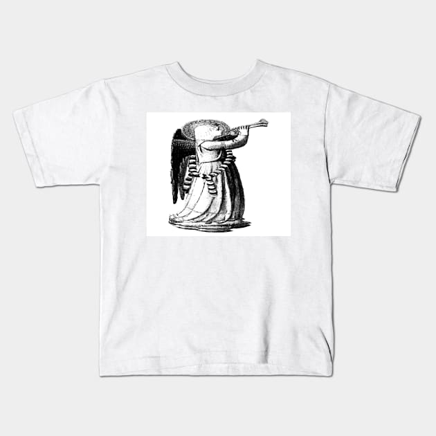 angels with wind instrument Kids T-Shirt by bywhacky